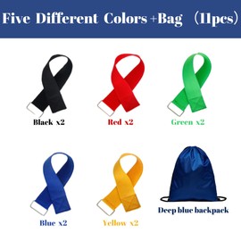 HAPNEWEY 10 PCS 3 Legged Race Bands - Heavy-Duty Elastic Straps for All Ages, Outdoor Field Day Games, Team Building Activities, Family Fun (5 Colors)