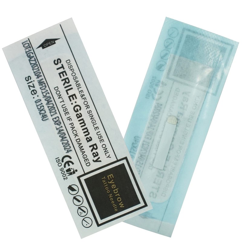 Pack of 50 White Microblading Needles Nano U24 0.15 mm