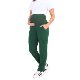 Alina Mae Maternity Scrub Doctor Uniform Pants for Pregnant Women's Nurse Scrub with 6 Pockets (Green - Extra-Small)