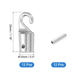 uxcell Blind Wand Hook,6Pcs 1.1" x 0.3" - Alloy Vertical Blinds Replacement Parts, Tilt Wand Rotating Tip Hook Repair for Broken Blind Parts (Silver)