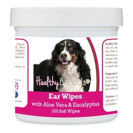 Healthy Breeds Bernese Mountain Dog Ear Cleaning Wipes with Aloe & Eucalyptus for Dogs 100 Count