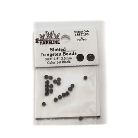 Hareline Slotted Tungsten Beads #11 1/8'' (3.18mm) Jet Black