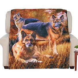 Collections Etc Realistic Dog Breed Cozy Fleece Throw Blanket