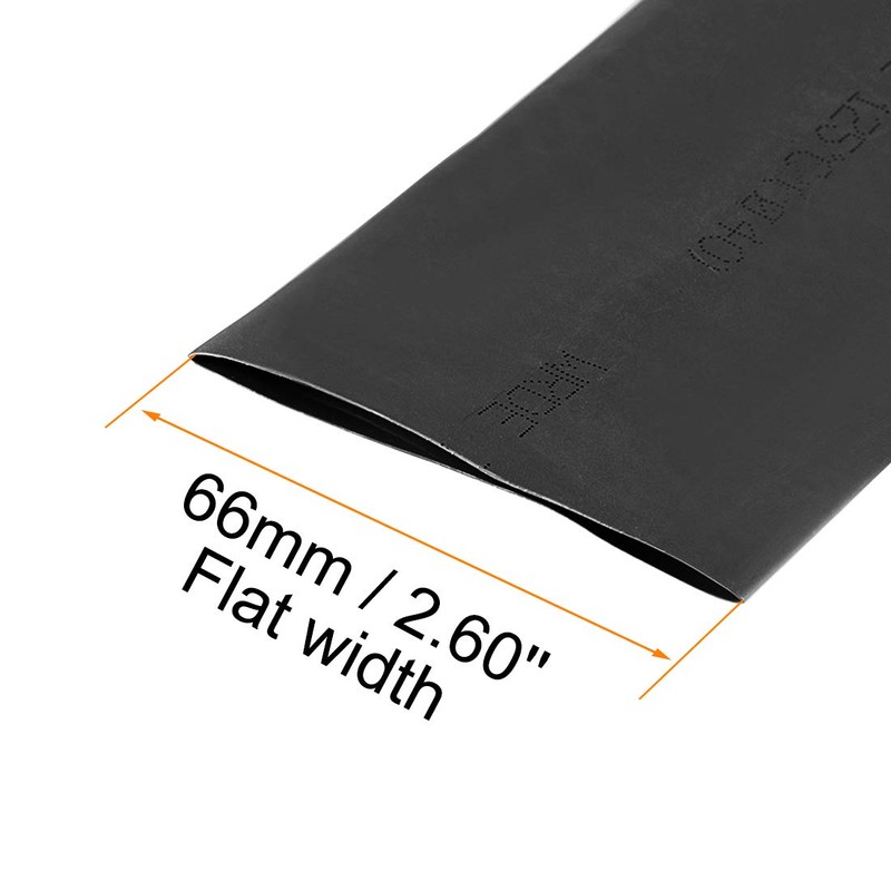 sourcing map Heat Shrink Tubing, 66mm Flat Width 2:1 rate