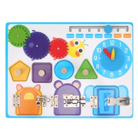 Sensory Board Alarm Clock Educational Wooden Sensory Activity Board Autism Training Toys for Toddlers