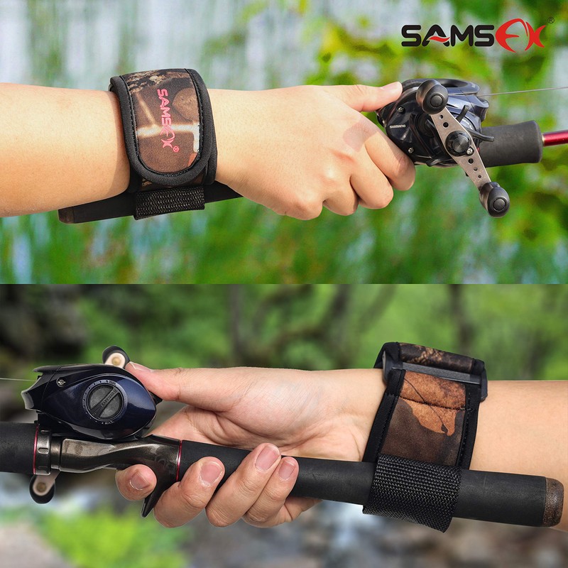 SAMSFX Cast Aid Fishing Belt Rod Holder Camouflage Wrist Wraps,