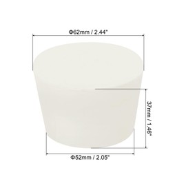 sourcing map Rubber Tapered Plug 52mm to 62mm Solid Test Tubes Bungs Stopper White for Lab Home 3 Pieces