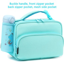 FlowFly Kids Lunch box Insulated Soft Bag Mini Cooler Back to School Thermal Meal Tote Kit for Girls, Boys,light blue
