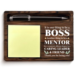Boss Appreciation Gifts, Thank You Gifts for Bosses Leader Boss's Day Retirement Farewell Birthday, Best Boss Thank You Sticky Note Holder Office Decor