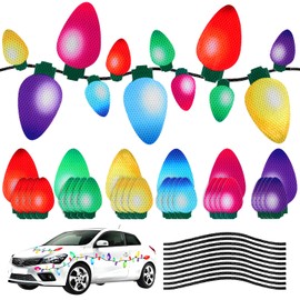 70Pcs Christmas Car Refrigerator Reflective Magnetic Christmas Lights Set,Car Magnets and Decals Christmas Garage Door Funny Magnets Gift for -6 Colorful Magnetic Wires Xmas Holiday Cute Decor(70pcs)