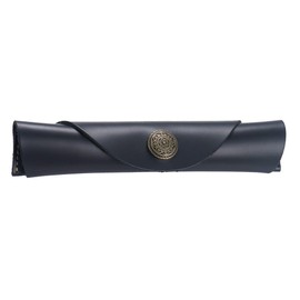 MiOYOOW Leather Pen Case, Leather Case Pen Case Vintage Pen Holder Fountain Pen Bag Handmade Fountain Pen Case for School Office Everyday Use, Oil stuff black, Classique