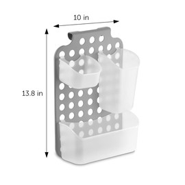 DecorRack Adjustable Hanging Storage, 3 Bins Over Shower Door Organizer, Bathroom Storage With Removable Baskets For Space Saving, BPA Free