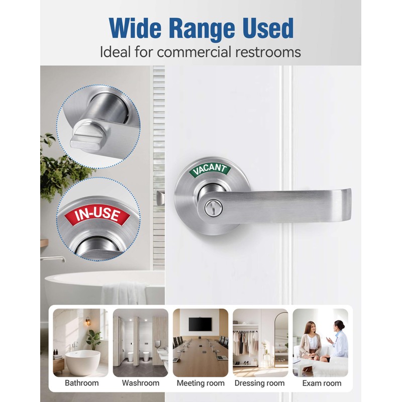 Polar Tangro 2 Pack Privacy Indicator Door Lock, ANSI Grade