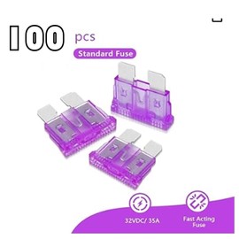 lightSummer （100Pcs) 35 Amp Standard Fuse, 35A Car Blade Fuses for Car/RV/Truck/SUV/Motorcycle/Boat (35A)