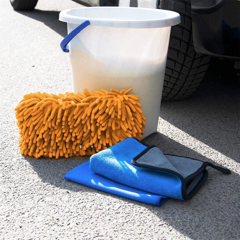 cosey - Three-piece microfibre plaster and cleaning set in blue