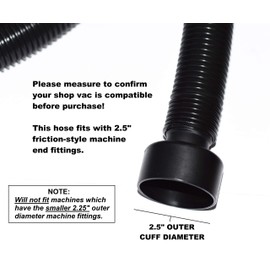 ALL PARTS ETC. Vacuum Hose for Craftsman Shop Vac Accessories, Crush Proof Replacement Hose for Wet Dry Craftsman Shop Vac Hose 1.25”, Compatible with Shop Vac Attachments 2.5” Machine End (5')