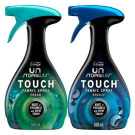 Febreze Unstopables Touch Fabric Spray and Odor Fighter, Fresh & Breeze, 16.9 oz, Pack of 2
