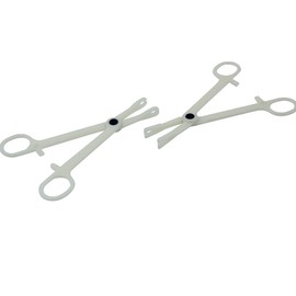 KingWei Piercing Clamps Set,20pcs Disposable Plastic Clamps Kits Including 10pcs Slotted Piercing Round Forceps and 10pcs Slotted Piercing Triangle Forceps Ear Nose Piercing Tools Tattoo Supplies