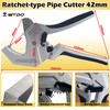 WEDO Ratchet Pipe Cutter for PVC,PEX,PE,PPR and Plastic Hoses,Cuts up