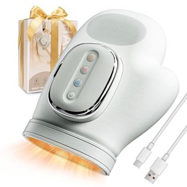 Hand Massager Airbag,Hand Warmer for Arthritis&Air Compression Hand Massager,3 Massages/3 Temperatures/5 Levels/Auto Timer/Rechargea,Carpal Tunnel & Joint Pain Palm Massager