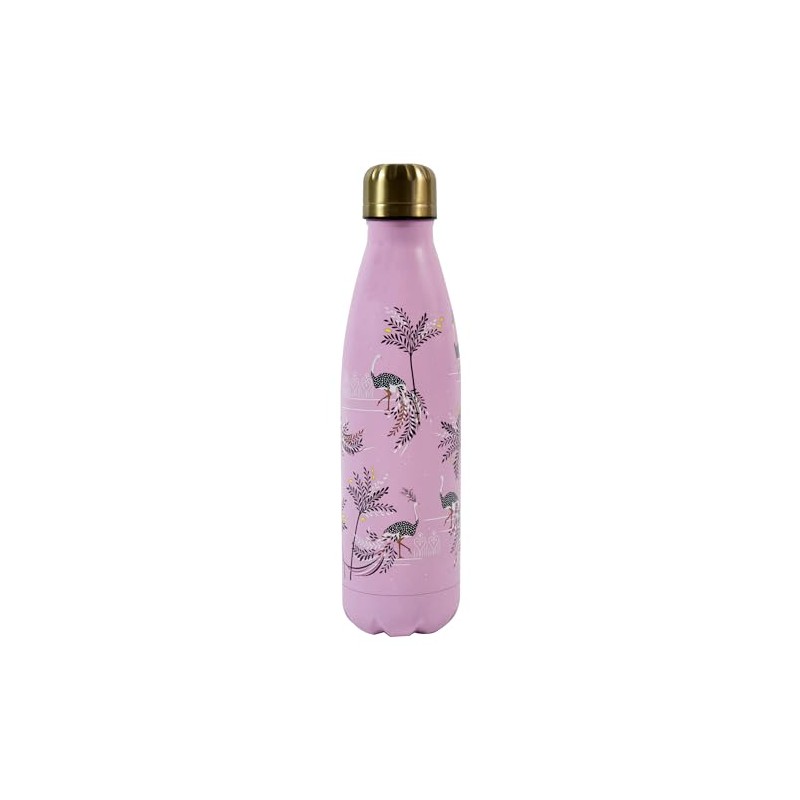 Sara Miller Savannah Pink Stainless Steel Water Bottle, height 26.5cm