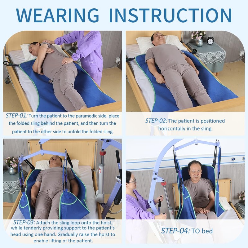 EZ Assistive Patient Lift Sling, Fully Body Lifting Sling with
