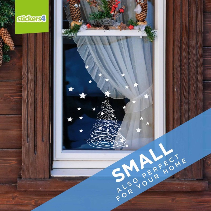 Christmas Window Stickers - Swishy Tree Christmas Window Cling Decoration