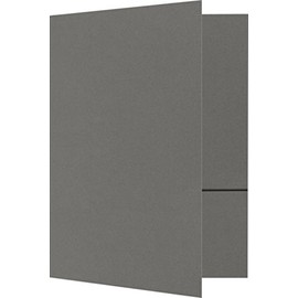 LUXPaper 6" x 9" Small Presentation Folders | Two Pocket | Smoke Gray | 100lb. Cover | 25 Qty