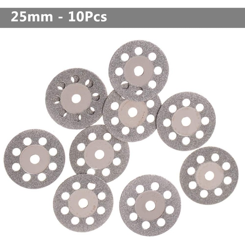 Yakamoz 20Pcs Mini Diamond Cutting Wheel Set with Mandrel, 22mm