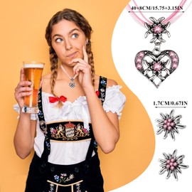 NVTRSD Set of 3 Women's Oktoberfest Costume Jewellery Dirndl Necklace, Costume Jewellery Women's Set Costume Necklace Women's Oktoberfest Women, Copper Alloy