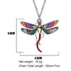 BONSNY Statement Enamel Rhinestone Dragonfly Necklaces Pendant Original Design Gifts