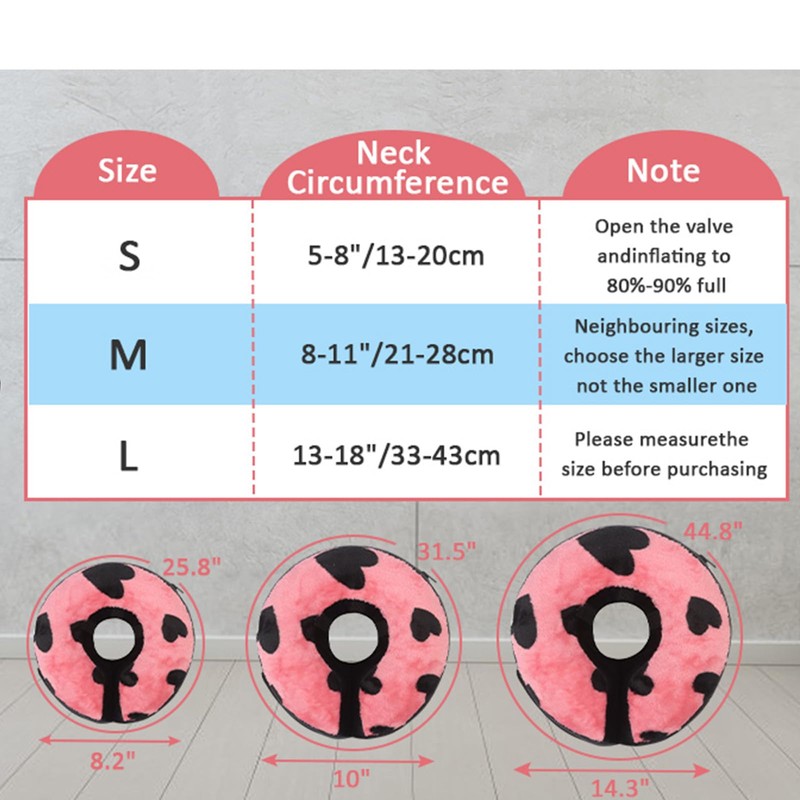 Wsetyy Inflatable Dog Collar for After Surgery (A, S)