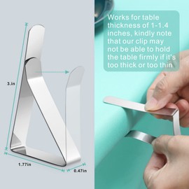 12 Pack Tablecloth Clips - Heavy Duty Picnic Table Clips, Stainless Steel Table Cloth Cover Clamps, Table Cloth Holders Ideal for Restaurant Picnics Marquees Weddings Graduation Party