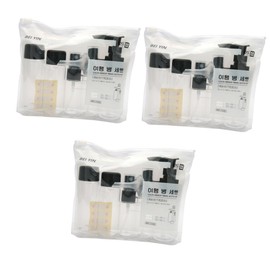 Minkissy 21pcs Travel Pump Bottle Set Leak Refillable Containers for Toiletries Shampoo Lotion Portable Black Dispenser for Travel Refilling Essentials