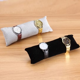JIHUOO 2 Pcs Ice Velvet Bracelet Bangle Pillows Cushions Long Watch Display Pillows Watch Organizer Stand Jewelry Storage Holders