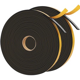 Weather Stripping Seal, 1/2 in x 1/8 in x 50Ft Weatherproof Foam Tape for Lightproof, Noise-Reducing, and Sealing Sliding Doors, Front Doors, Windows