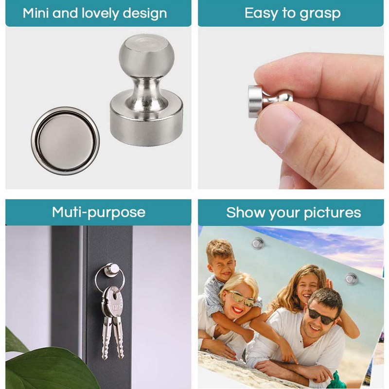 12PCS Mini Fridge Magnets Neodymium Magnet, Pushpin N52 Magnets for