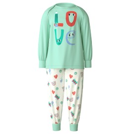 CALIDA Toddlers Kids 100% Organic Cotton Cuffed Pyjamas, Yucca Green