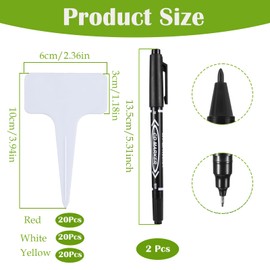 Pack of 60 Plant Signs with 2 Markers, Plant Signs for Labelling, Plastic Plant Signs, Plant Signs Weatherproof for Gardens, Orchards or Farms (Multicoloured 10 x 2 cm)