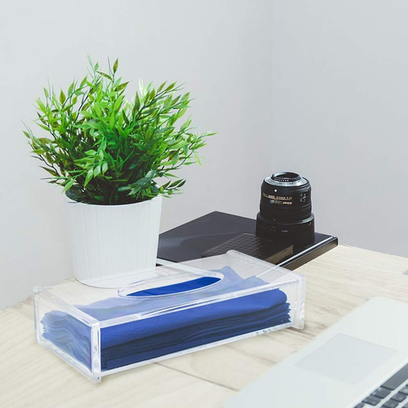 TRIXES Large Tissue Box Clear Acrylic