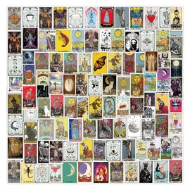 110pcs Tarot Laptop Vinyl StickersAnime Cartoon Waterproof Stickers for Car Bumper Skateboard Luggage Cute Graffiti Decals for Teens Girls Boys Adults (Tarot)