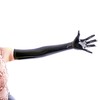 Ftshist Wet Look Gloves Black Shiny Arm Gloves Latex Leather