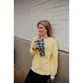 KATYDID 40oz Stainless Steel Travel Tumbler with Handle and Straw - All Day Hot or Cold for Water or Iced Coffee, Dishwasher Safe, Perfect Mom Gift from Daughters