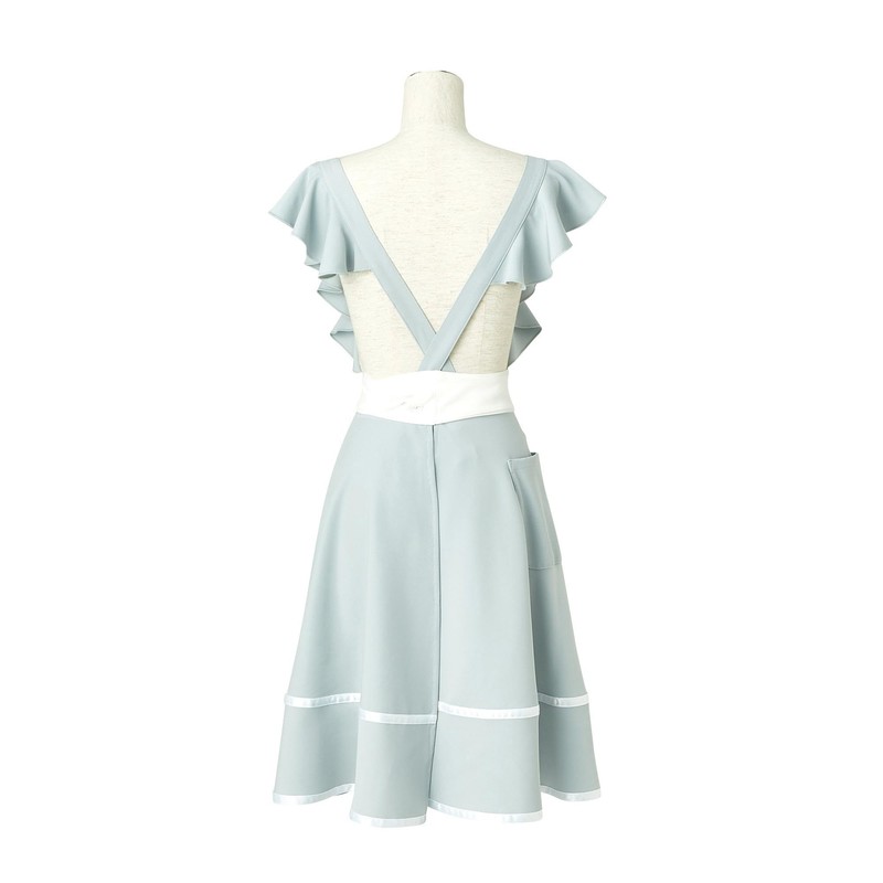Francfranc Flare Franc Flare Ruffle Full Apron, Gray