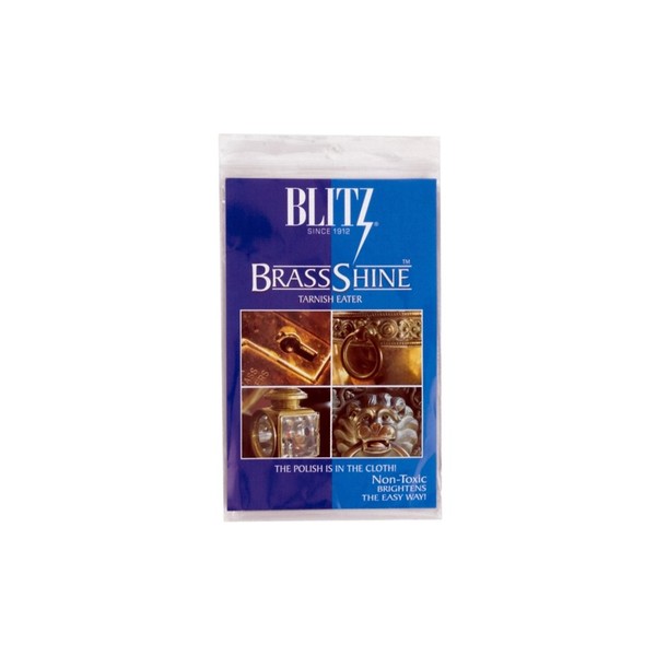Blitz Brass Tarnish Eater Cloth-Single Ply, Treated, 2 Pack, Blue,Gold