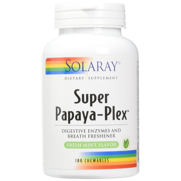 Solaray Super Papaya-Plex Mint Chewable Tablets | 180 Count