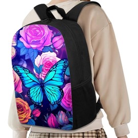 HELLHERO Butterfly Backpack for Girls 6-8 8-10 10-12 Teen Girls Schoolbag Children Kids Bookbags Elementary Kindergarten Preschool School Backpacks Outdoor Satchel Travel Daypacks