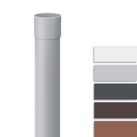 INEFA Downpipe 100 cm, PVC DN85 / 85 mm, Grey, Rain Pipe Gutter Accessories, Easy Plug-In Installation, Made in Germany