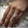 Moissanite Rings 2PCS Engagement Rings Set for Women | 2