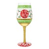 Enesco Lolita Christmas in Full Cheer Hand-Painted Artisan Wine Glass,